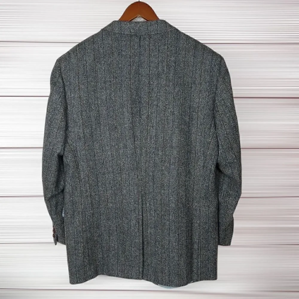 Boston Traders Men's Gray Wool Tweed Single Breasted Lined Sports Coat Blazer